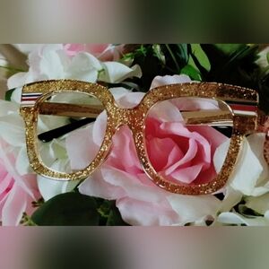 Gucci Sparkling Gold Square Glasses